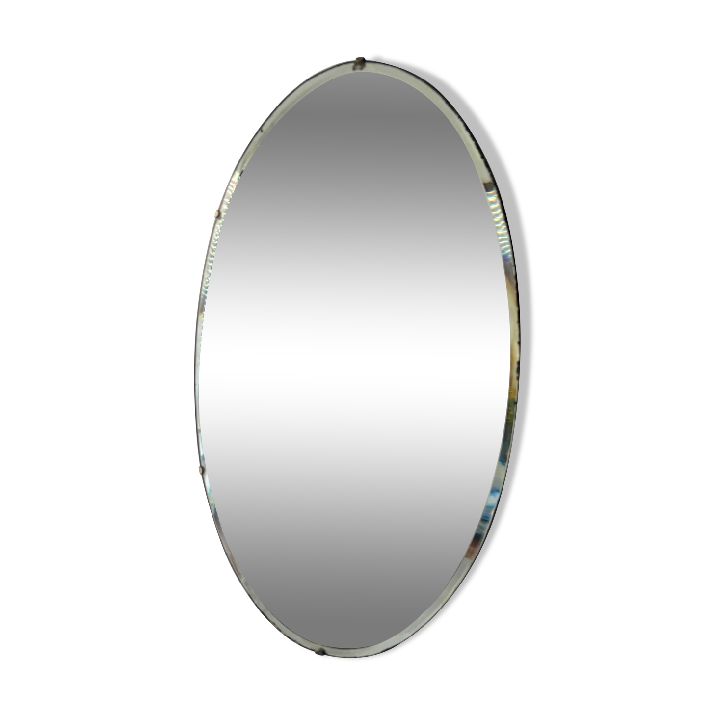 Oval beveled mirror