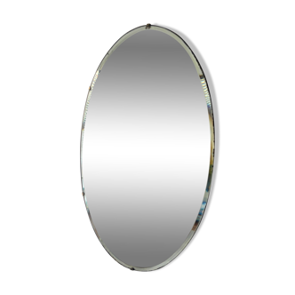 Oval beveled mirror
