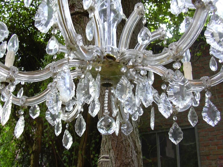Old crystal chandelier, crystal chandelier