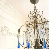 Lustre italien vintage Murano années 60-70, métal doré