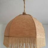 Bohemian hanging lamp cannage and vintage fringes