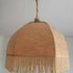 Bohemian hanging lamp cannage and vintage fringes