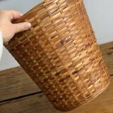 Rattan wastebasket