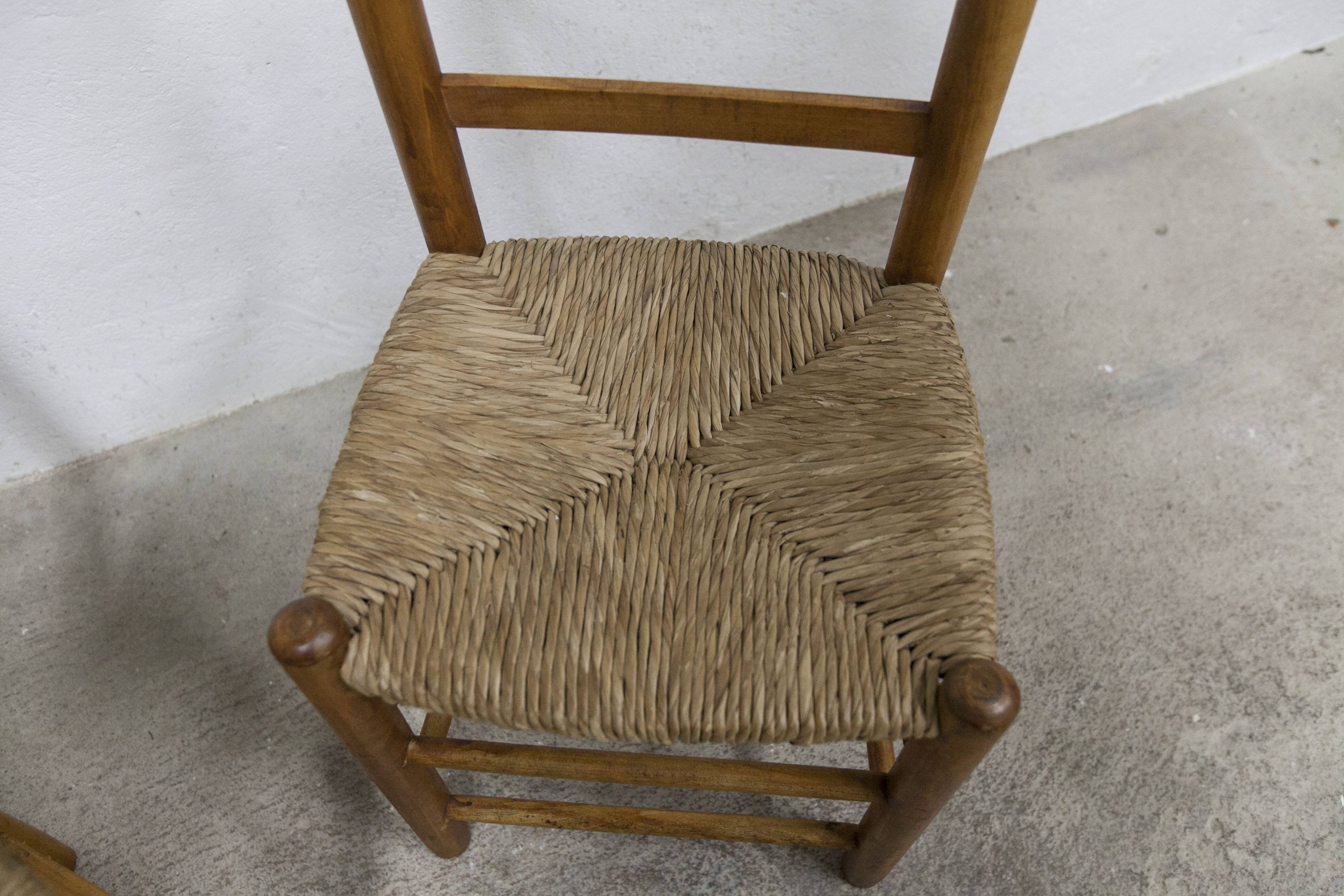 Pair of rustic chairs in solid ash
