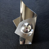 Polished and brushed stainless steel sconces 1970