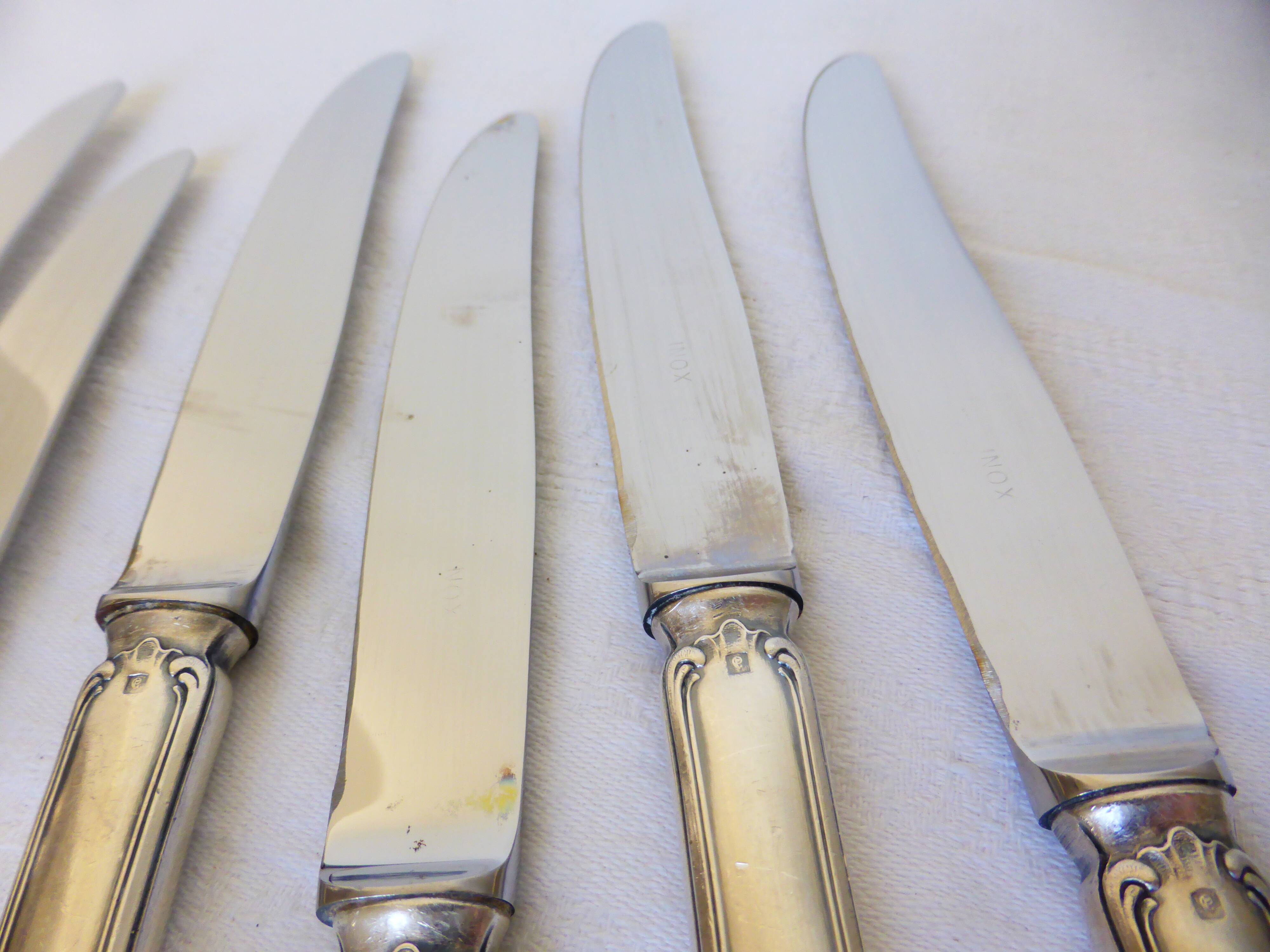 6 vintage knives in English silver metal hallmarked 2106273
