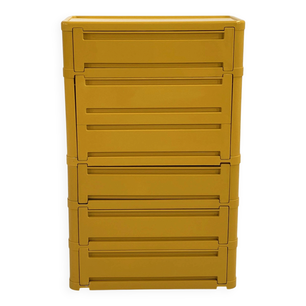 Cabinet jaune modèle “4964” par Olaf Von Bohr pour Kartell, 1970