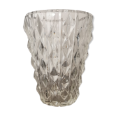 Vase en verre motif losange en relief