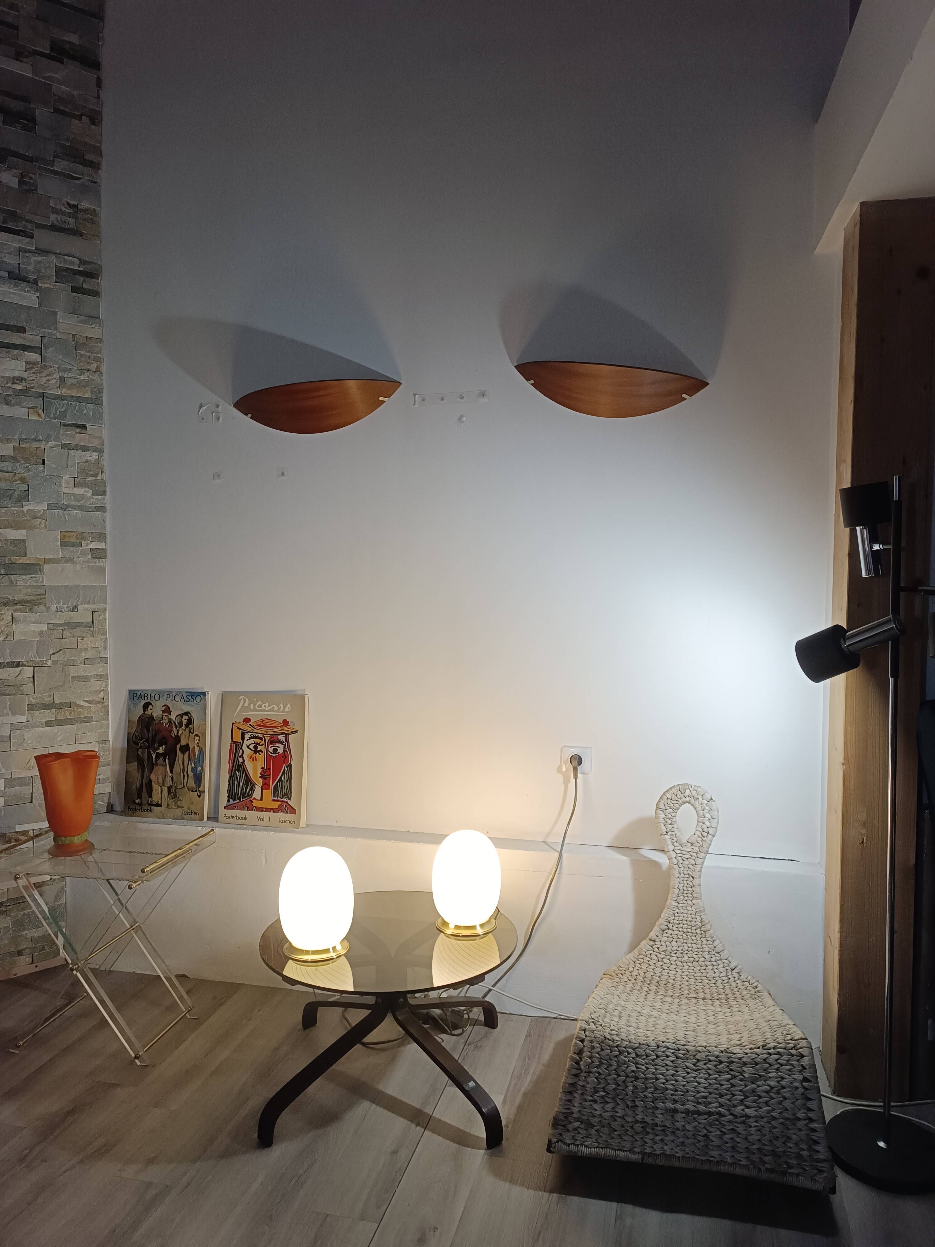 Duo of Egg lamps from Murano 1970s