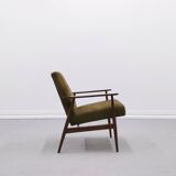 1960 Henryk Lis Mid Century Armchair in Forest Green Velvet