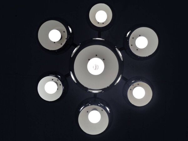 Space Age Chrome-Plated Ceiling Lamp, 1960s