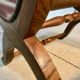 Set of 2 Spanish high-back leather slipper chairs by Pierre Lottier, 1950s