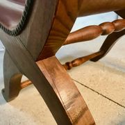 Set of 2 Spanish high-back leather slipper chairs by Pierre Lottier, 1950s