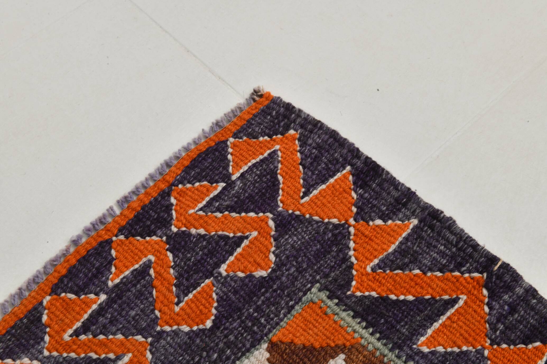 3x12 Kilim Red & Purple  Runner Rug, 102x355Cm