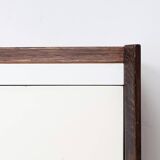 Vintage wooden sideboard with white fronts, 1960s
