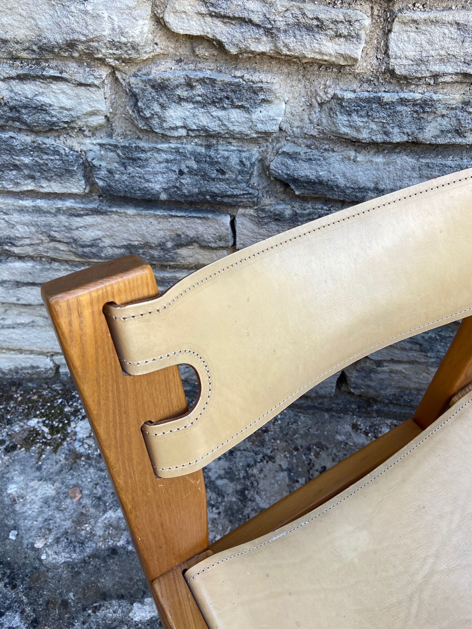 Elm and leather chairs