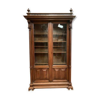 Showcase library in solid walnut Showcase Napoleon III XIX century