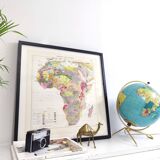 Old geological Africa map 43x43cm from 1950