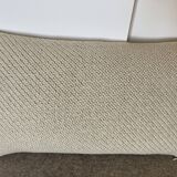 Beige ecru wool cushion