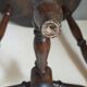 Vintage turned solid wood tripod stool