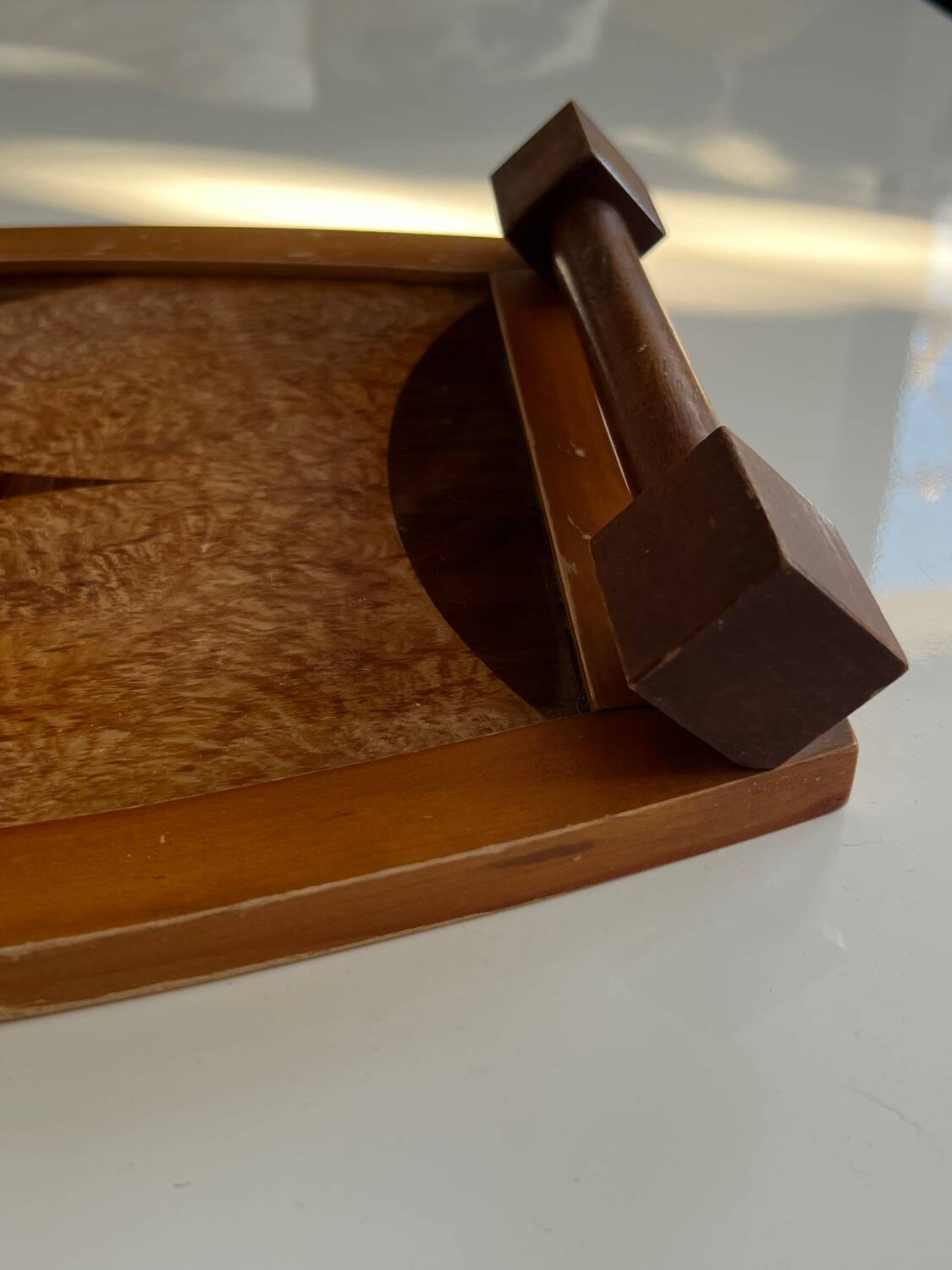 Vintage wooden marquetry tray - art deco