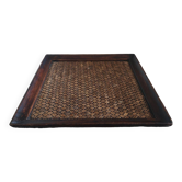 Tray in wood and woven rattan - 1st half of the 20th century