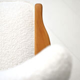Vintage Scandinavian sofa with faux lambskin