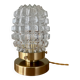Vintage globe table lamp in transparent molded glass