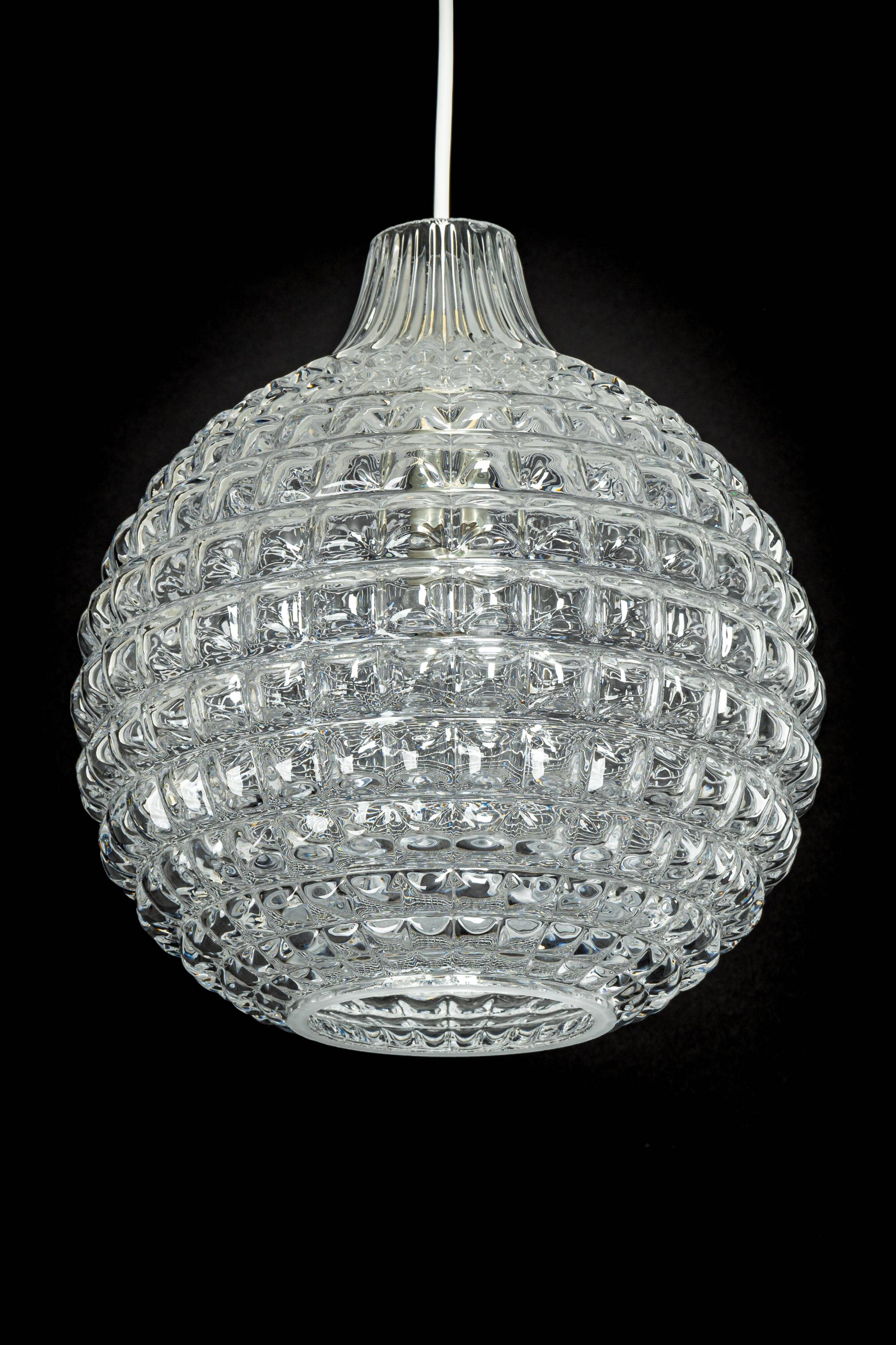 Stunning crystal glass pendant, Peill & Putzler, Germany, 1970s