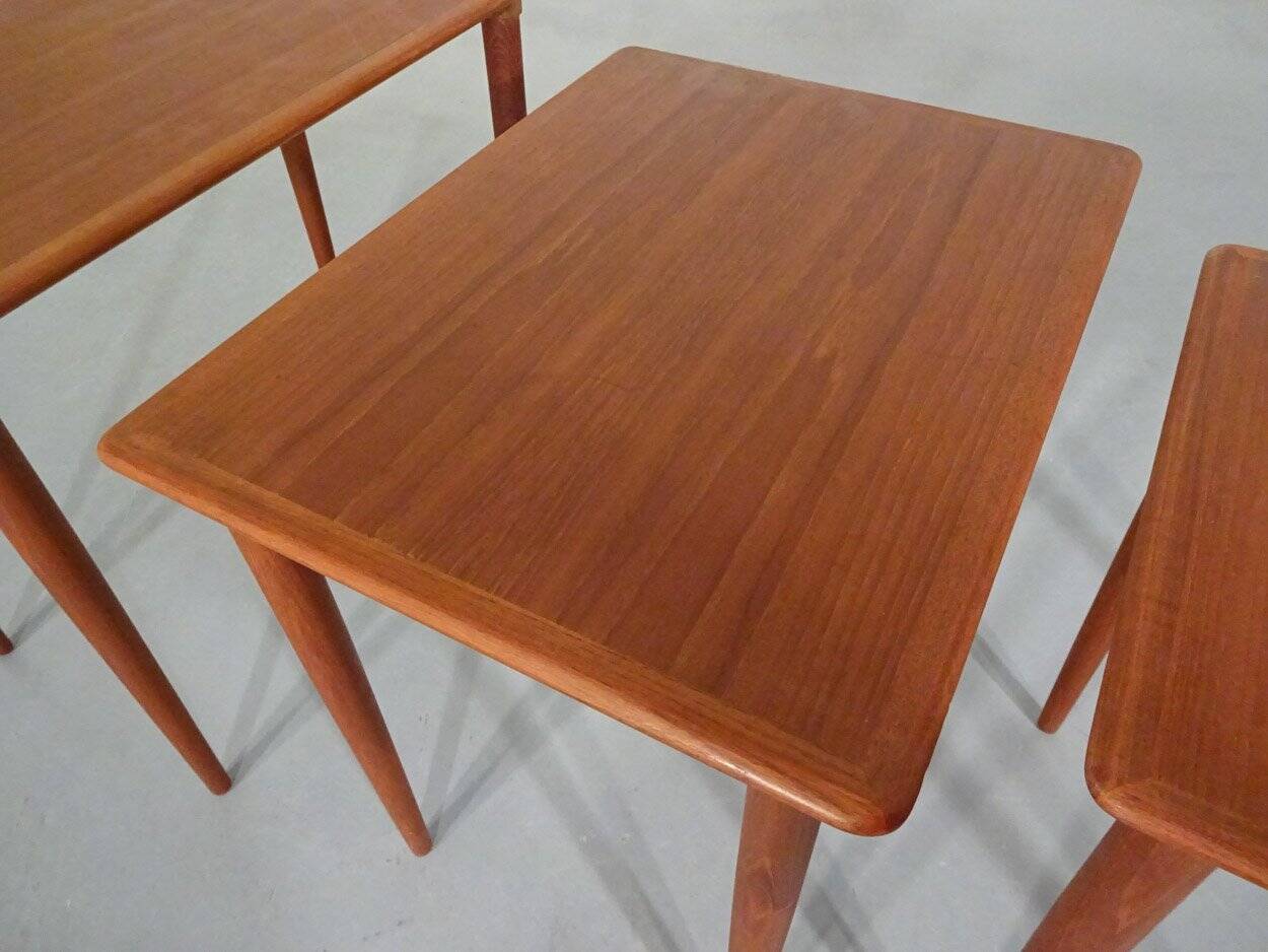 Danish Teak Nesting Tables, 1960s, Set of 3