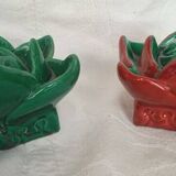 Pair of ceramic candle holders