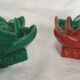 Pair of ceramic candle holders