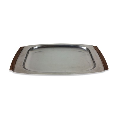 Plat scandinave inox et teck