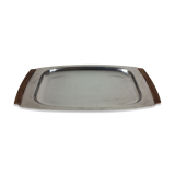 Plat scandinave inox et teck