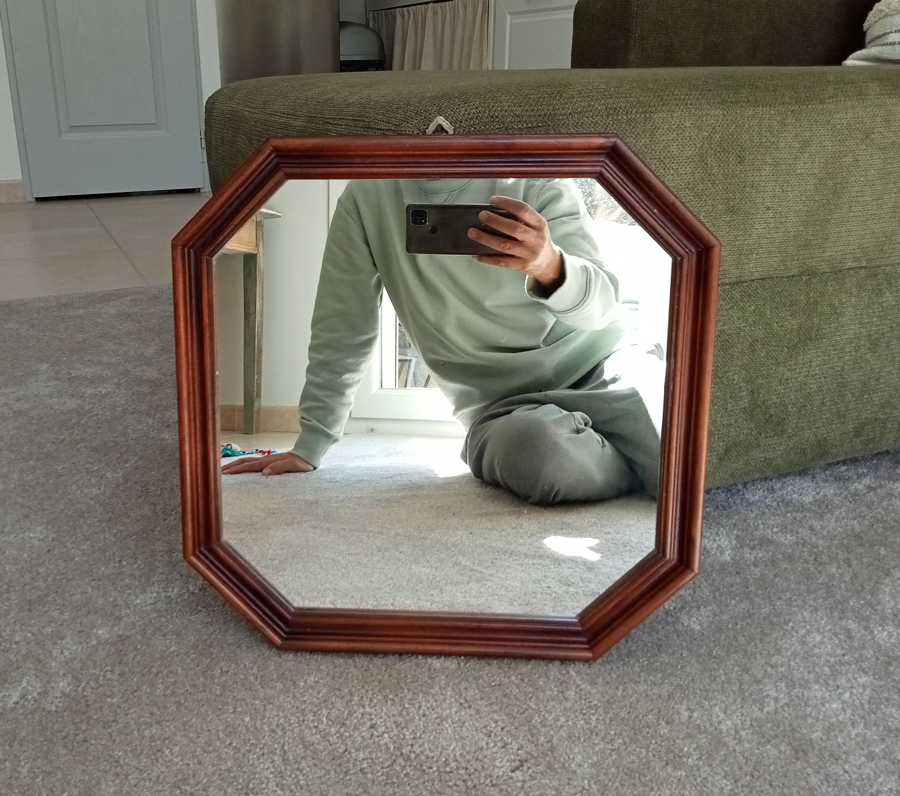 Vintage Italian octagonal mirror from the 60s