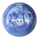 Assiette porcelaine bleu danemark scène désert
