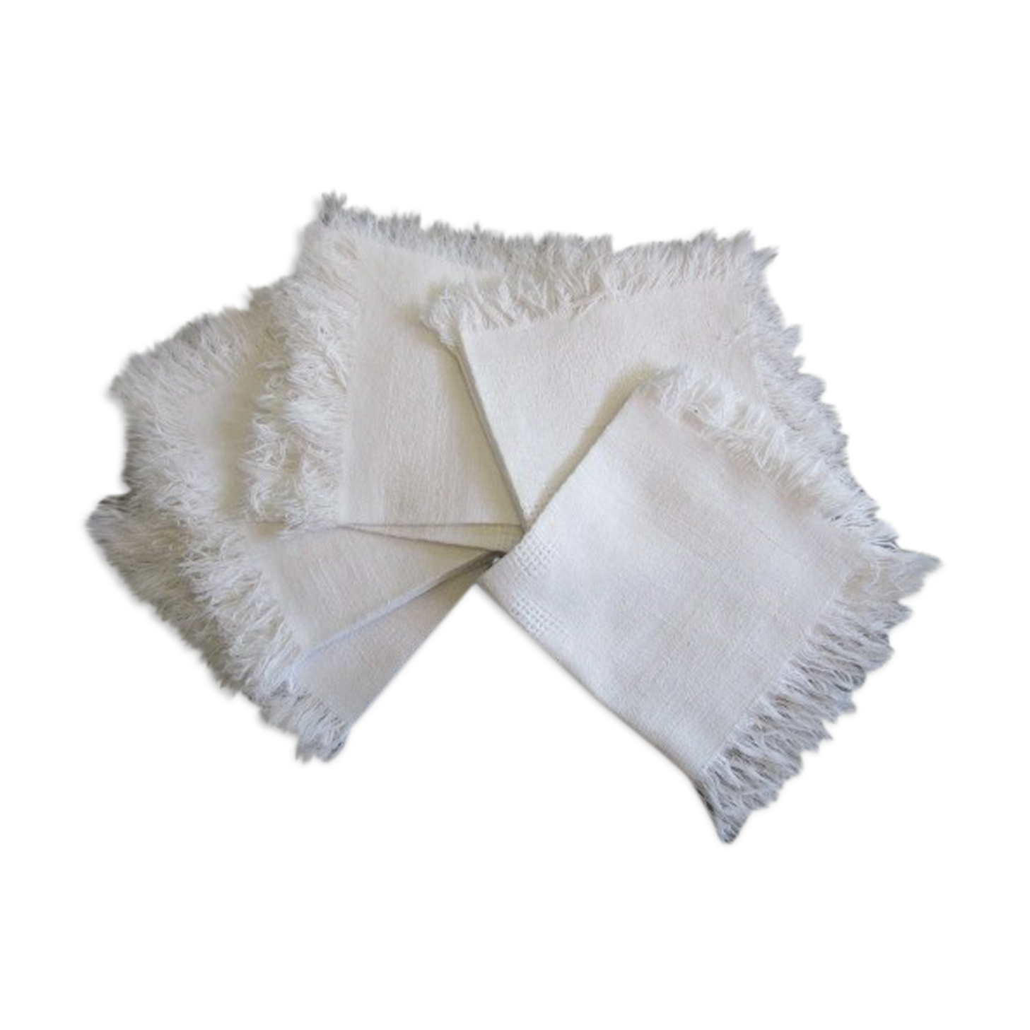 10 serviettes a thé anciennes damassées- brodées 29x29cm