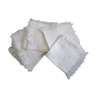 10 antique tea towels damassées- embroidered 29x29cm