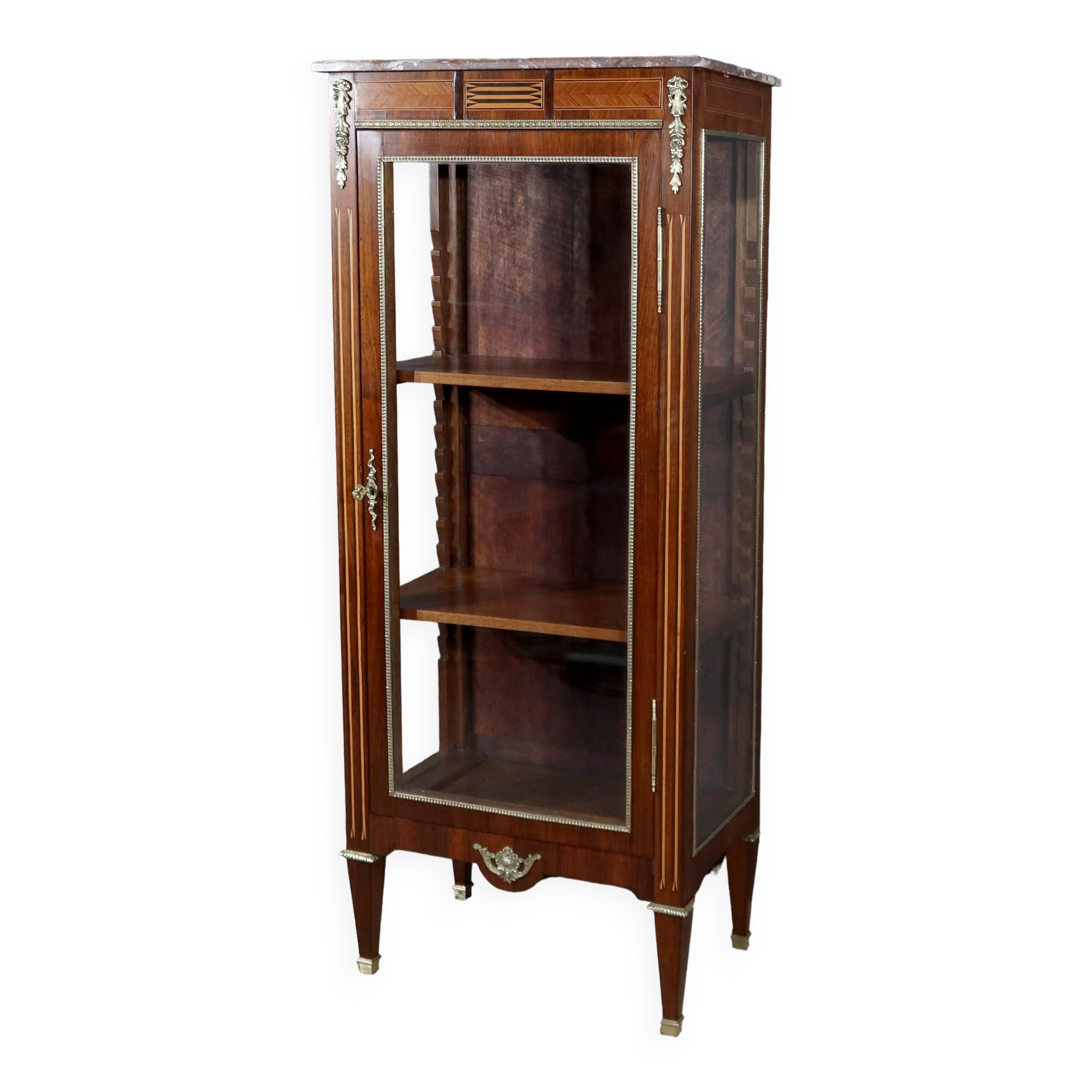 Small Showcase in Marquetry on all sides, Louis XVI style – 1920