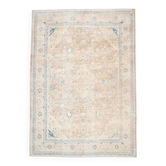 1970s Vintage Persian Handmade Wool Cotton Yellow Area Rug 280x381