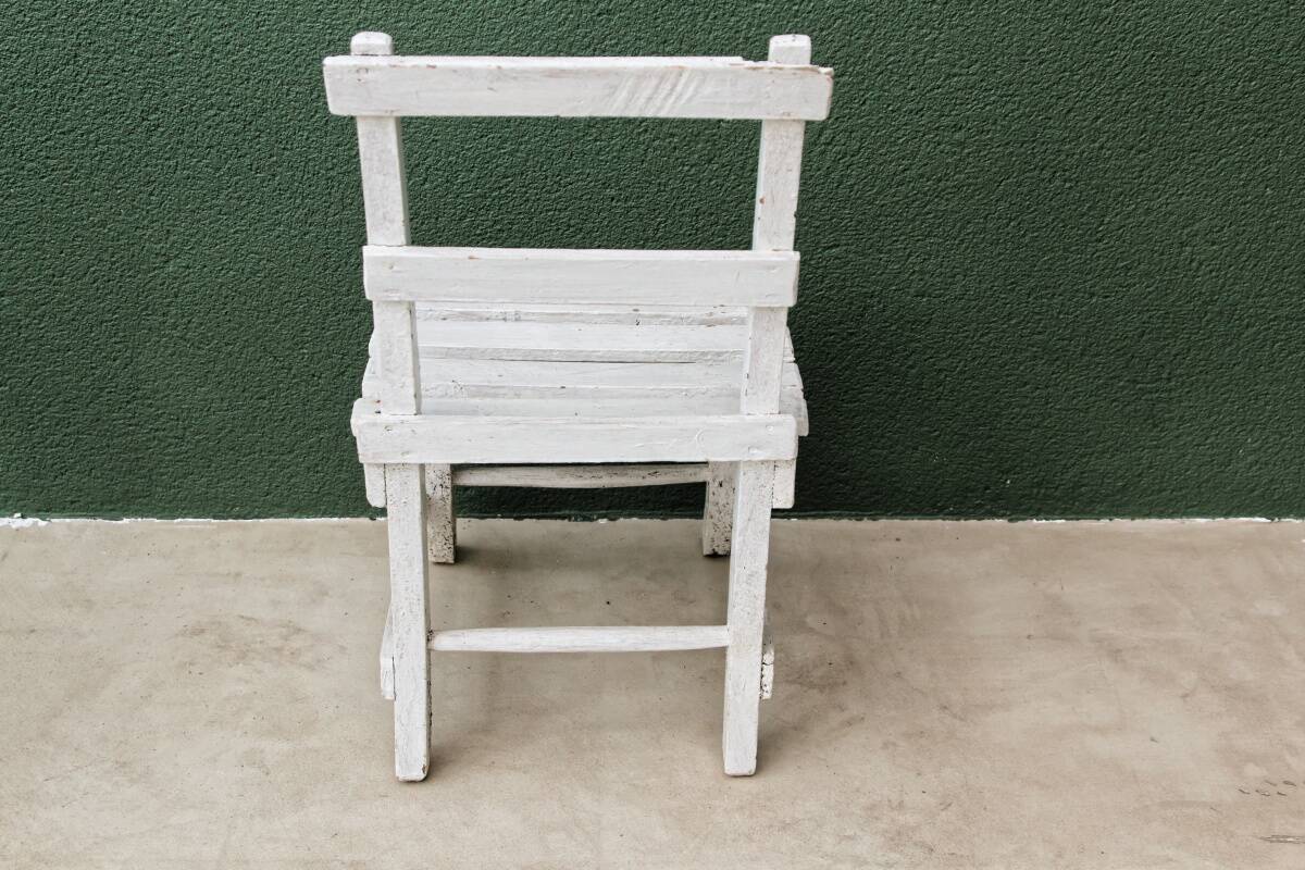 White slatted children's chair