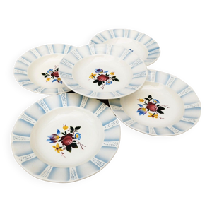 Lot de 5 assiettes creuses - sarreguemines