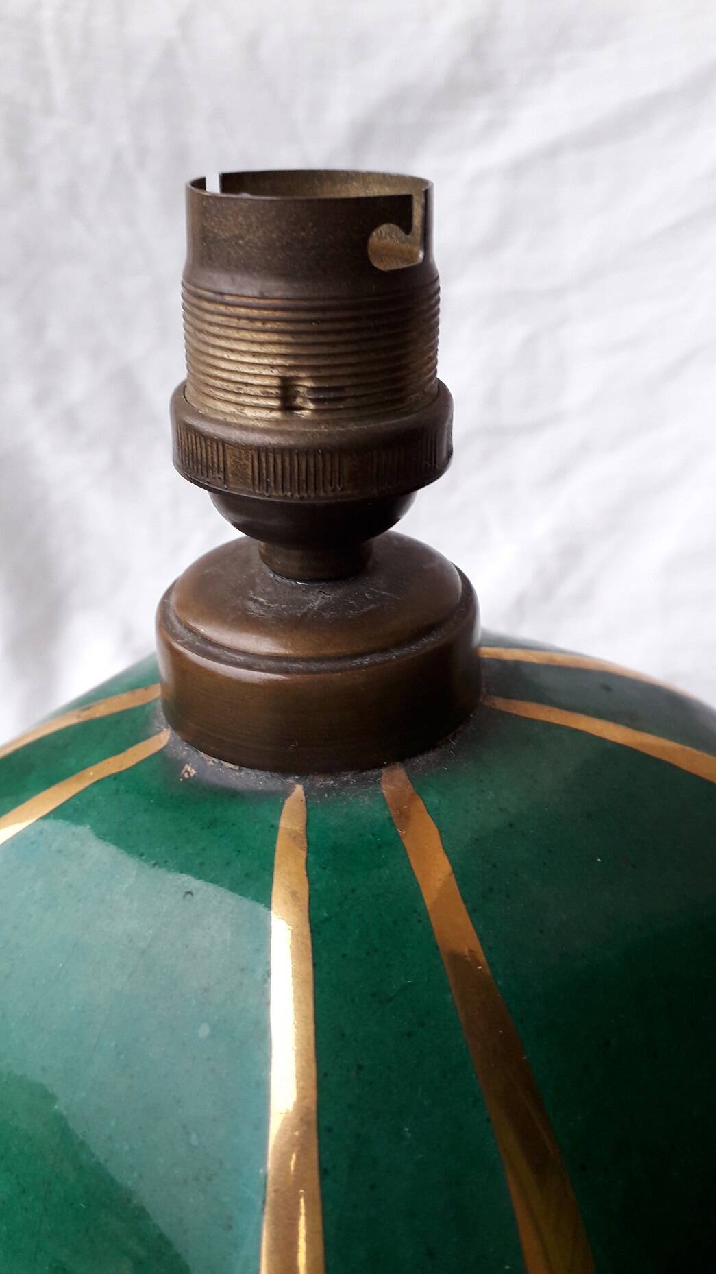 Green ceramic lamp base