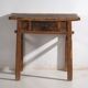 Table ancienne en bois massif – Table d’appoint chinoise avec tiroir – circa 1900