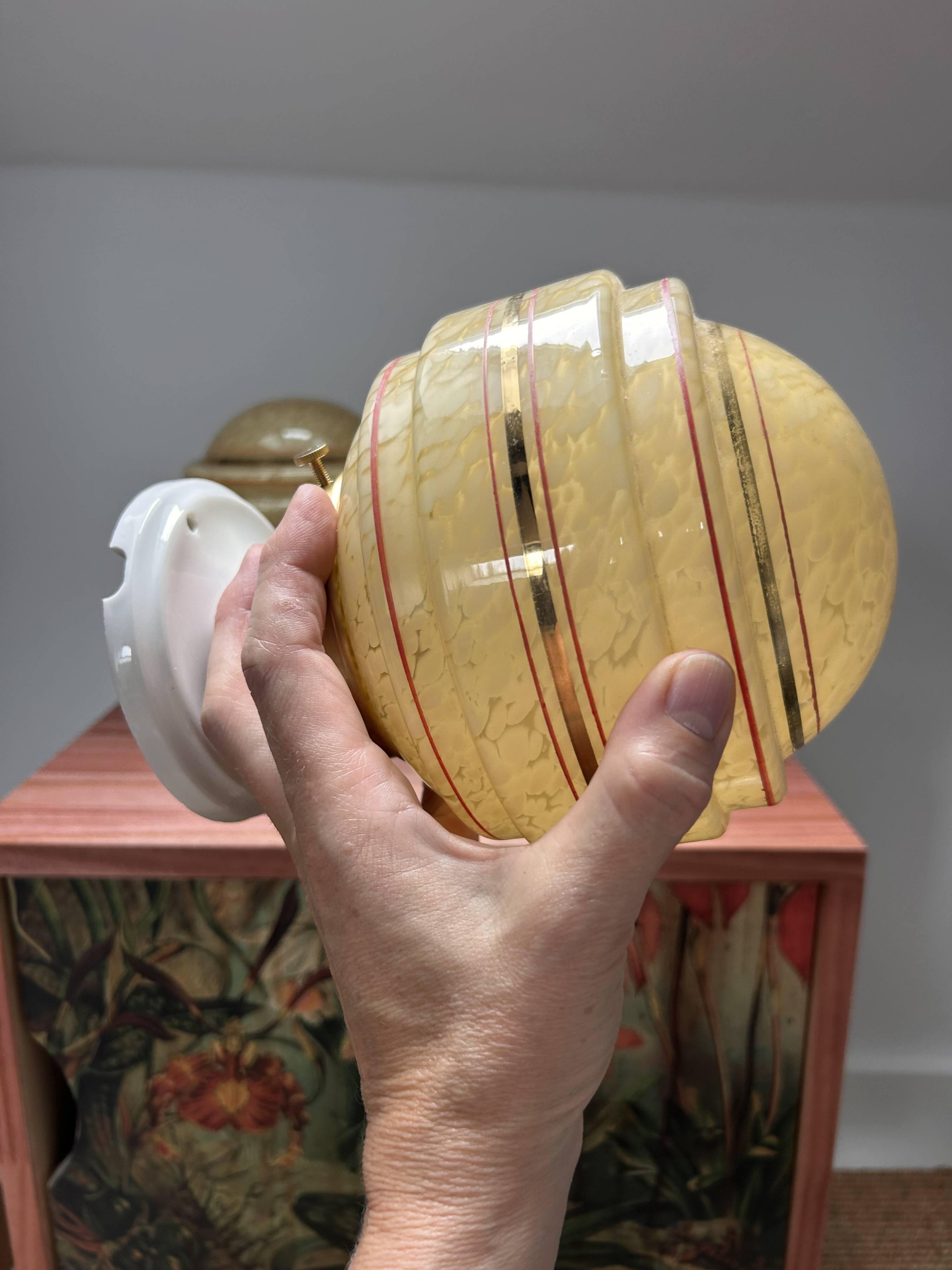 Pair of Art Deco globe wall lights