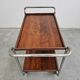 Bauhaus bar cart in walnut root veneer and steel