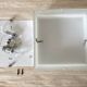 Square holophane ceiling light, industrial style, 1960s