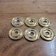 6 polished brass furniture knobs