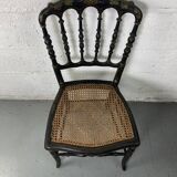 Chaise Napoleon III, Chiavari en bois noirci peint et cannage