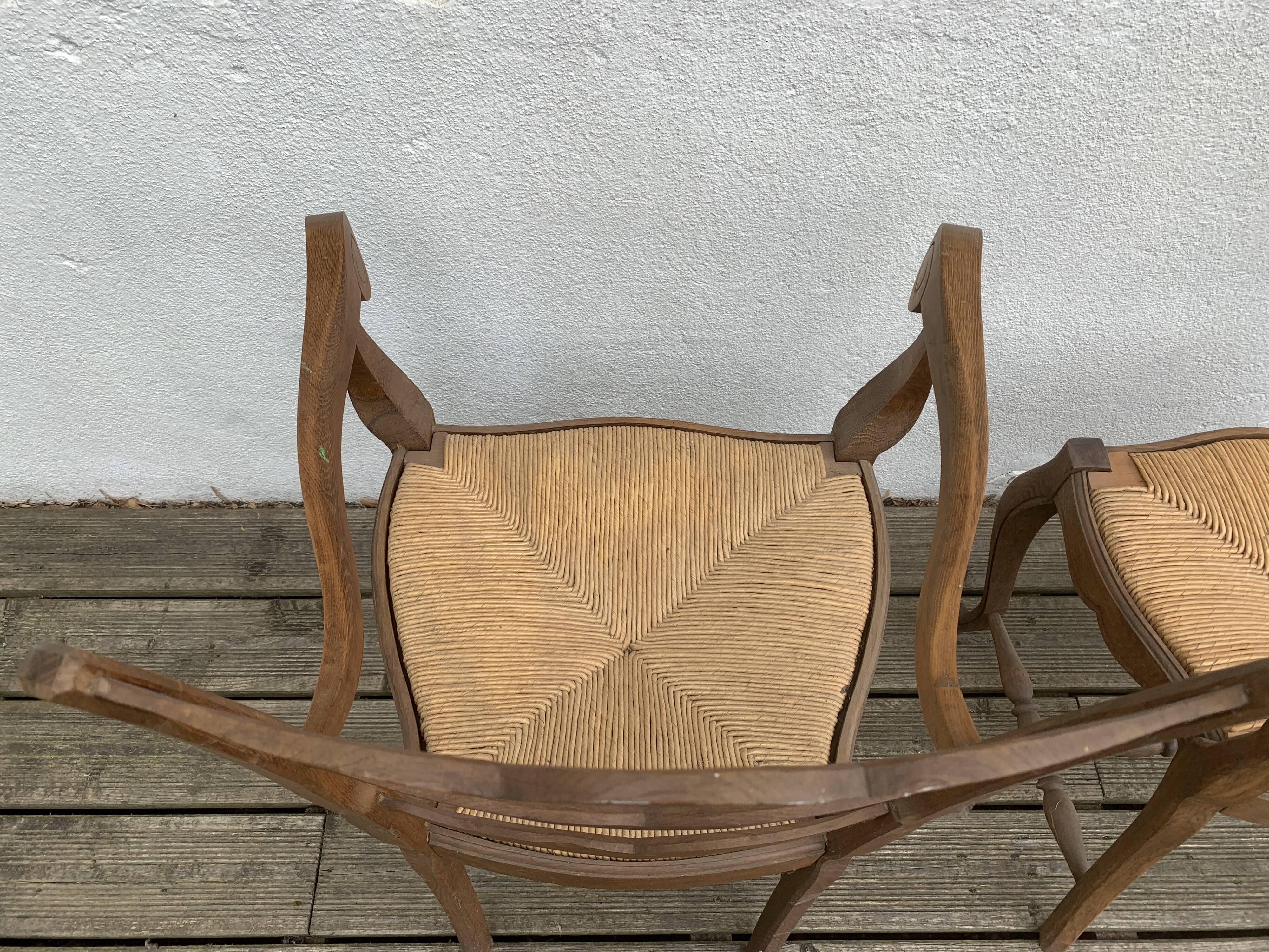 Pair Chair and Straw Chair